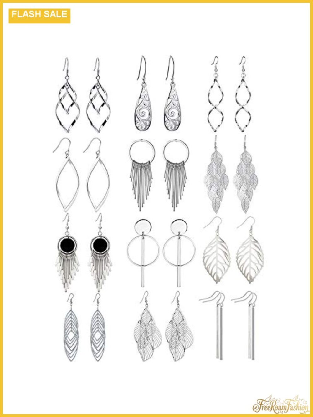 12 Pairs Drop Dangle Earrings Boho Vintage Statement Jewelry Set for Women